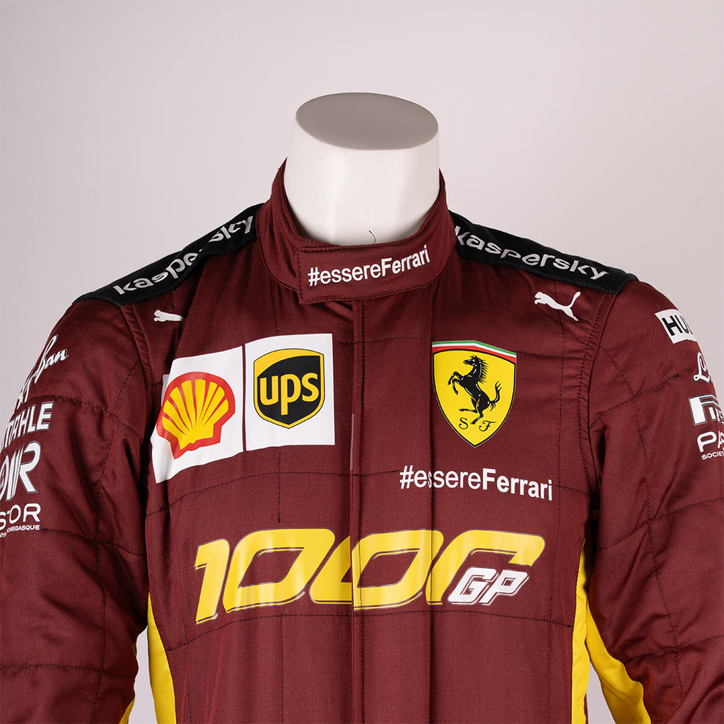Charles Leclerc's 2020 race suit for the Toscana Grand Prix