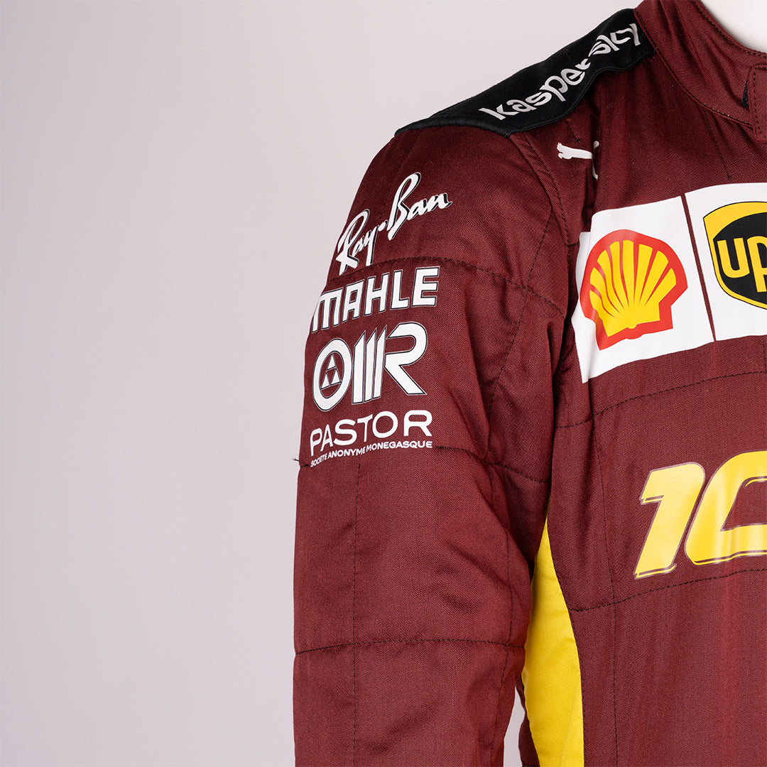 Charles Leclerc's 2020 race suit for the Toscana Grand Prix