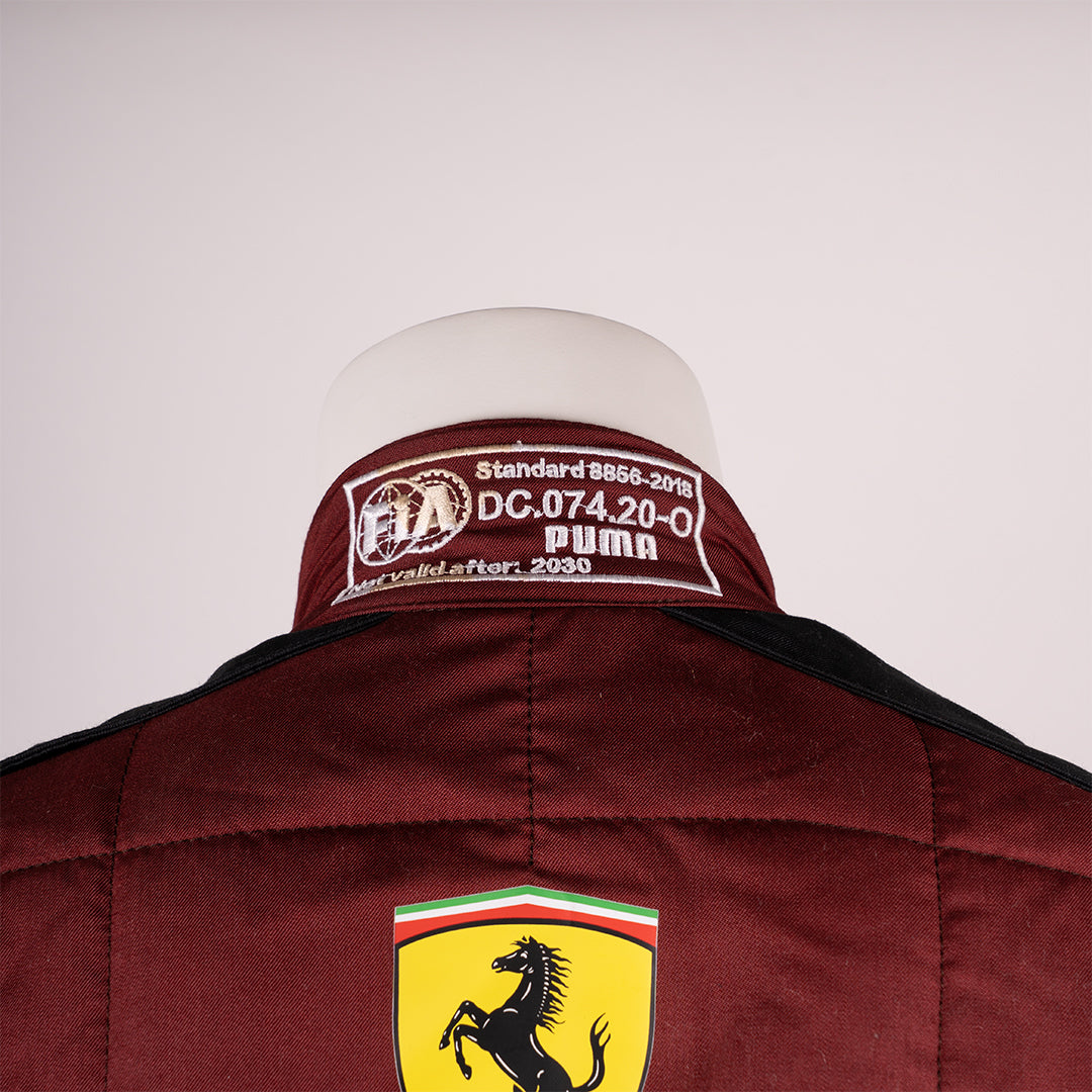 Charles Leclerc's 2020 race suit for the Toscana Grand Prix