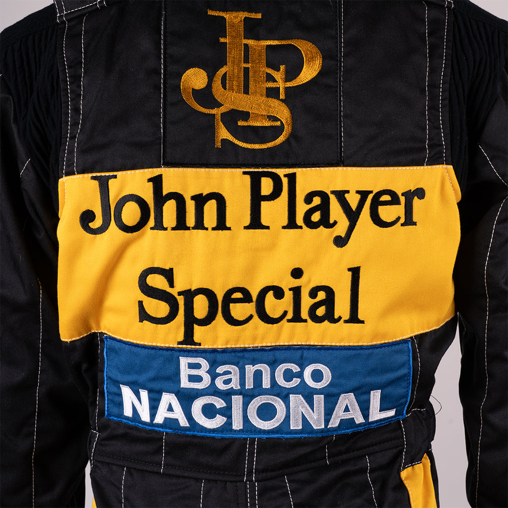 Ayrton Senna – Lotus JPS racing suit worn at the Imola Grand Prix (1985)