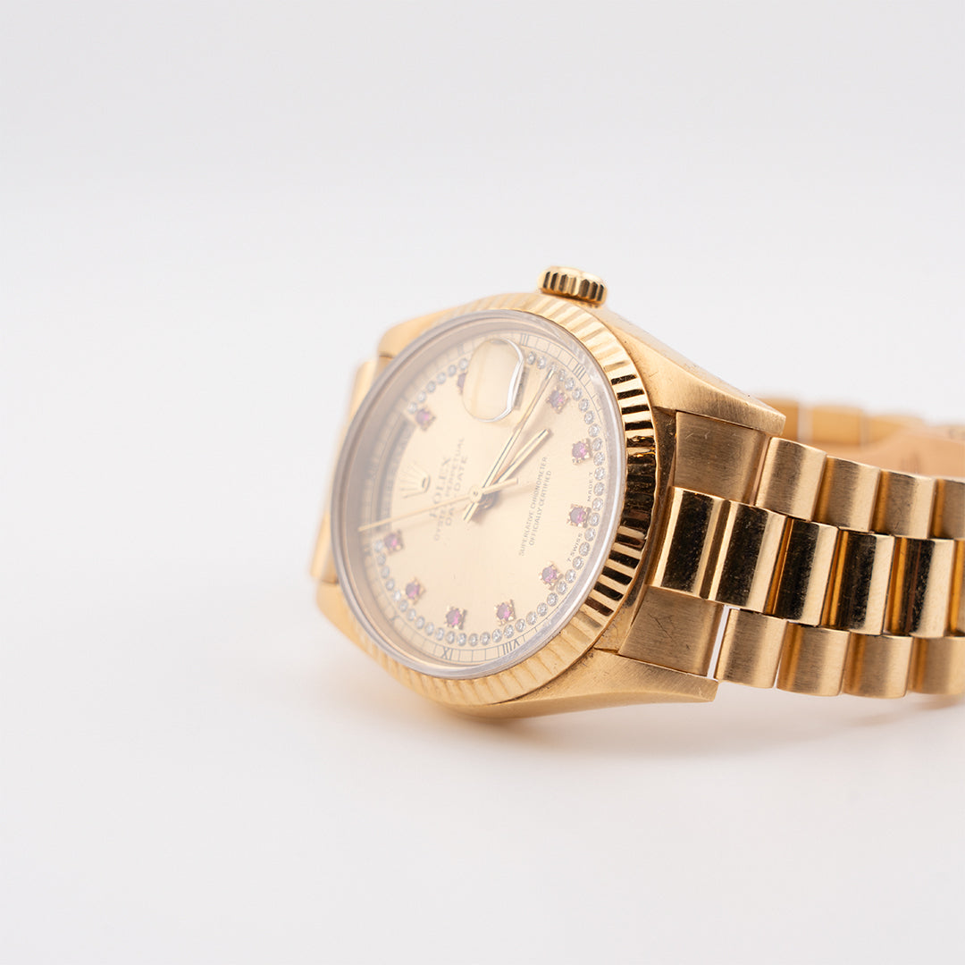 Rolex Day-Date Ruby String Dial