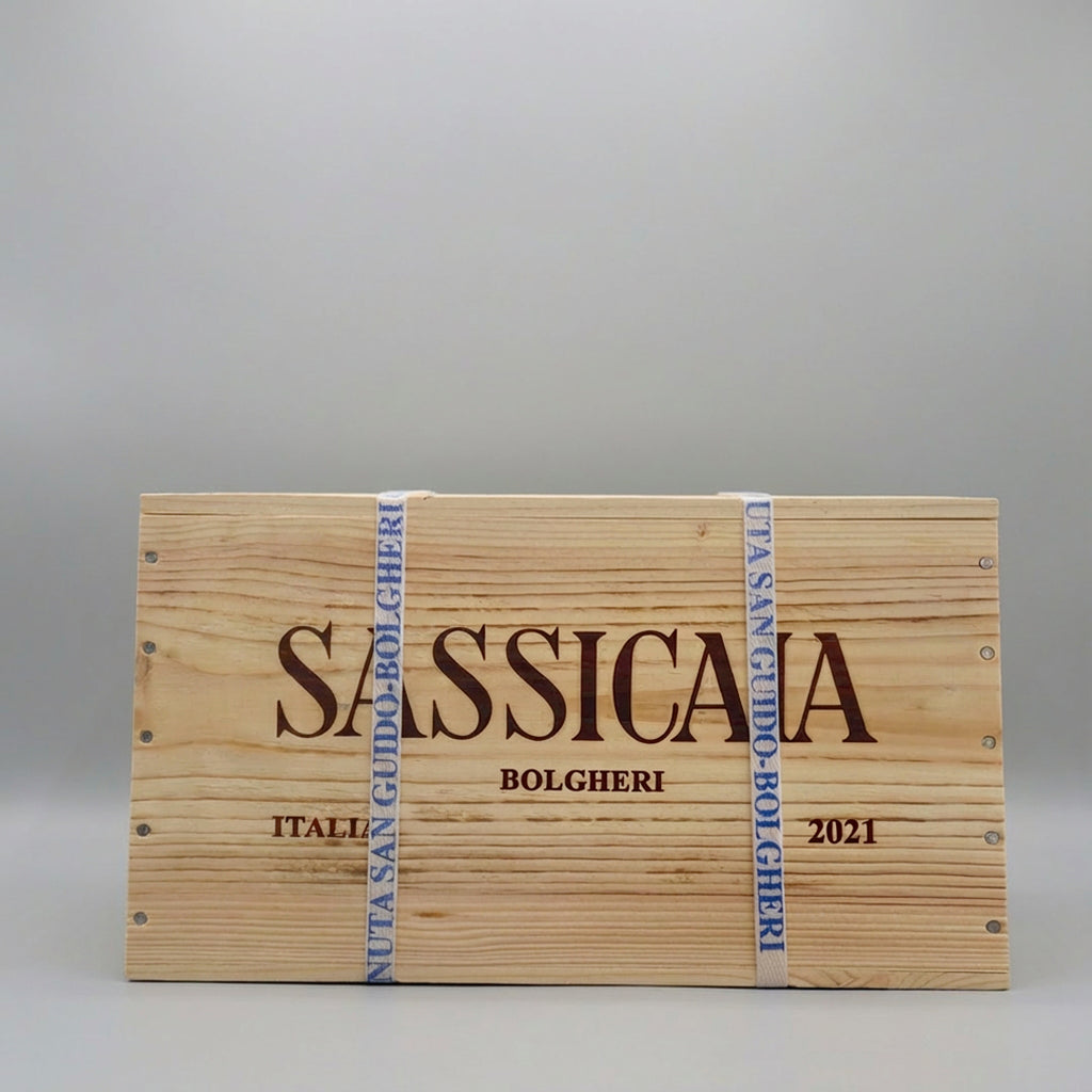 Sassicaia 2021 – Limited Re-Strapped Wooden Case (6 Bottles)