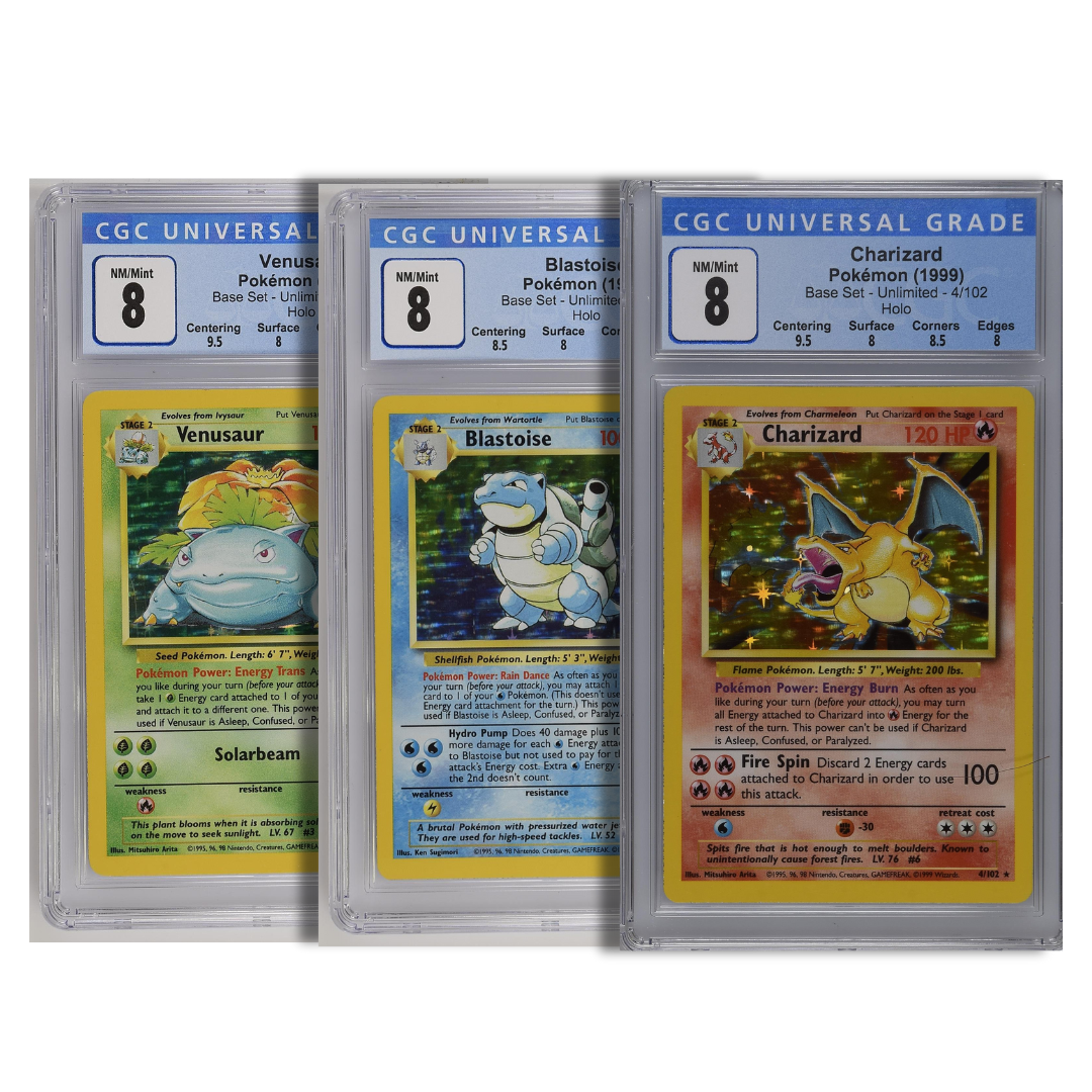 Pokémon TCG Base Set Starter Trio (Unlimited, 1999)
