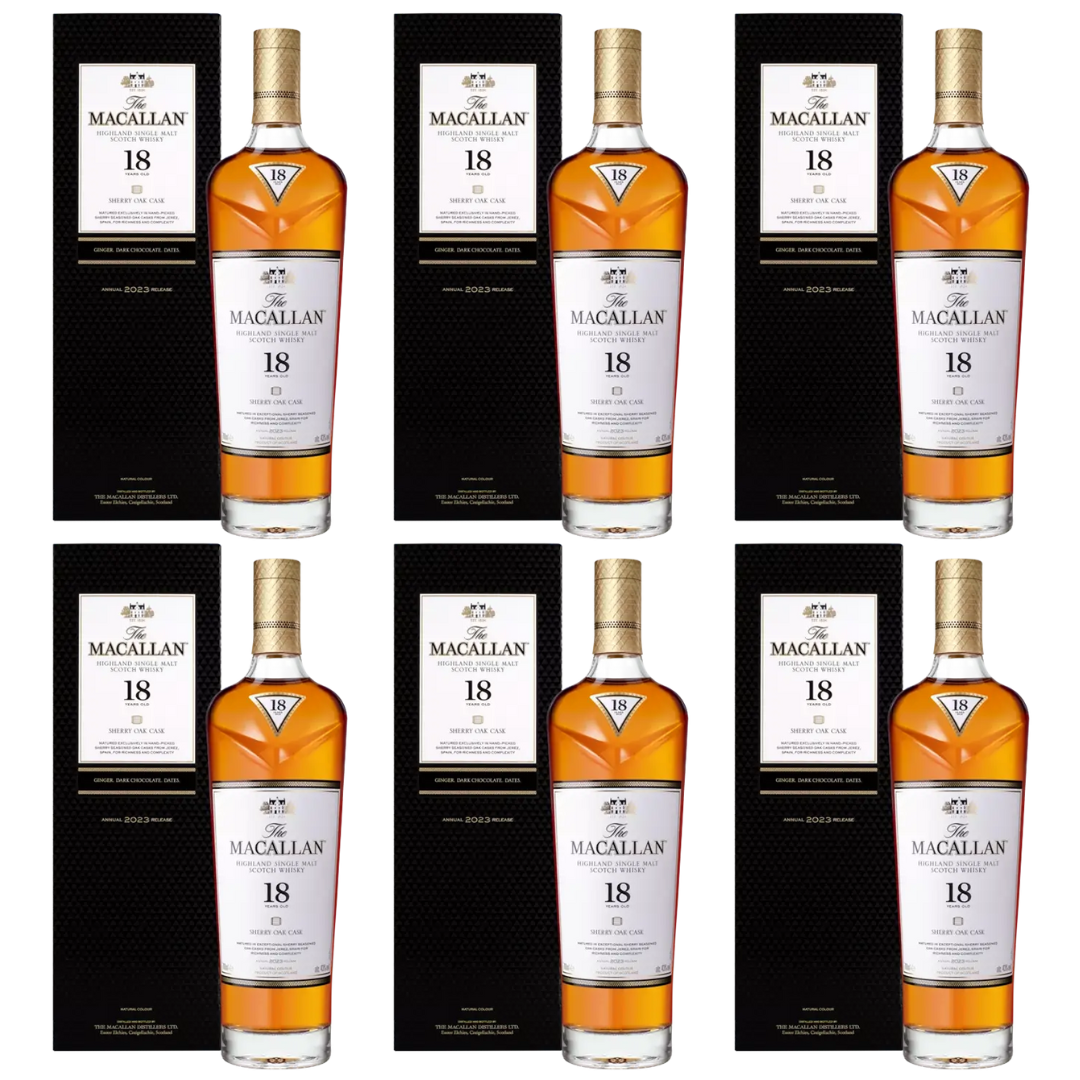The Macallan 18 Year Old Sherry Oak Cask (Release 2023) — Set of 6 Bottles