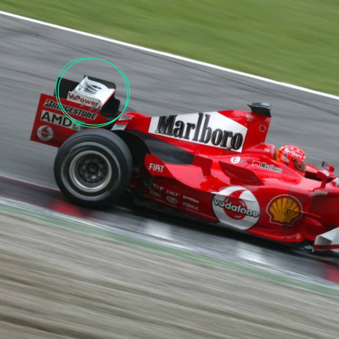 Alettone posteriore della Ferrari F2004 di Michael Schumacher (GP di Monza 2004)