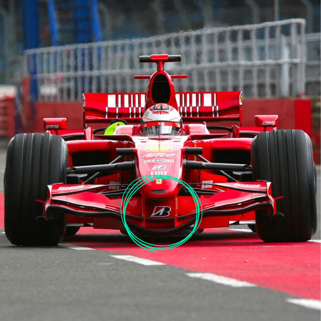 Flap dell'ala anteriore della Ferrari F2007 di Kimi Räikkönen