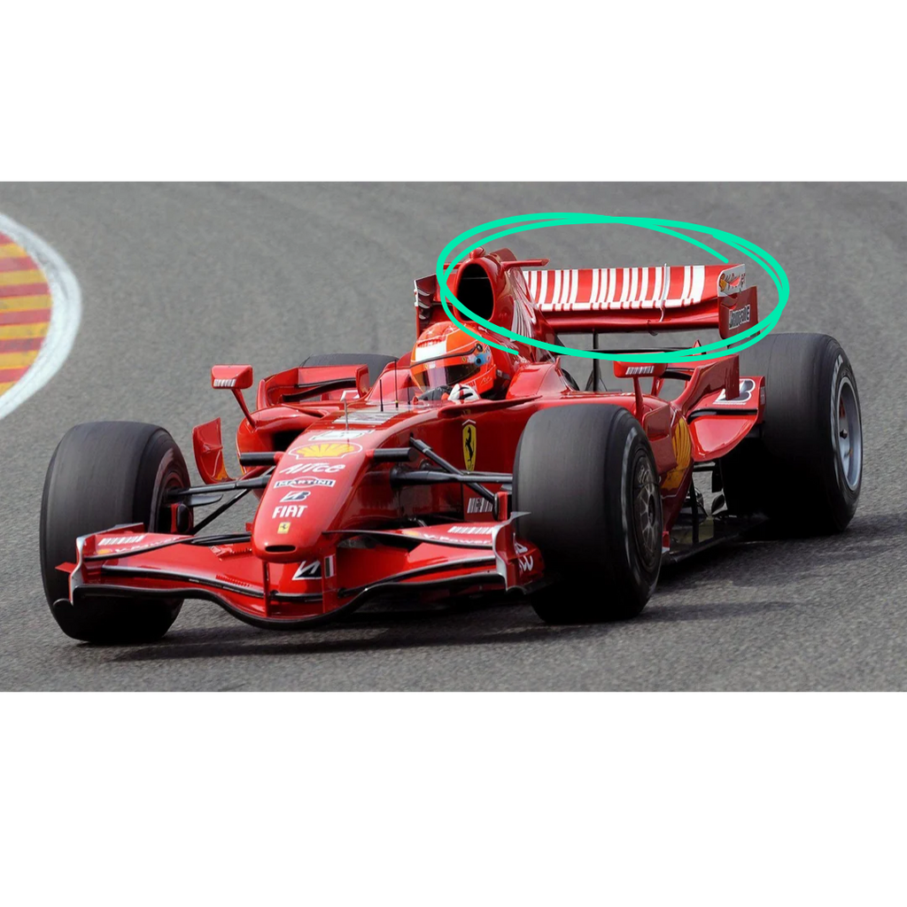 Flap dell'alettone posteriore della Ferrari F2007 di Kimi Räikkönen (usato in gara)
