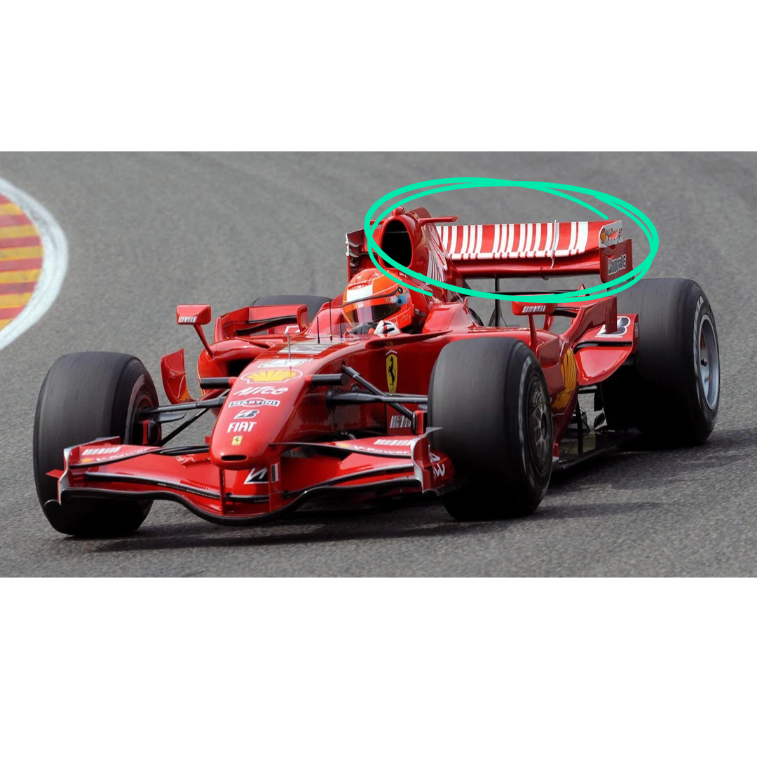 Flap dell'alettone posteriore della Ferrari F2007 di Kimi Räikkönen (usato in gara)