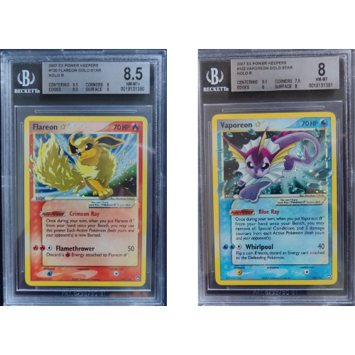 Pacchetto Stella d'Oro di Pokémon Eeveelutions — Flareon ★ e Vaporeon ★