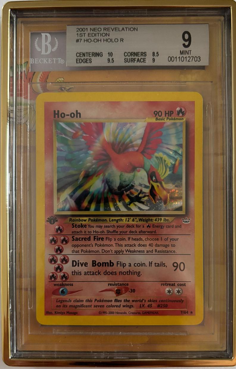 Pokémon TCG Ho-Oh Holo #7 (Neo Revelation) – 1st Edition BGS 9