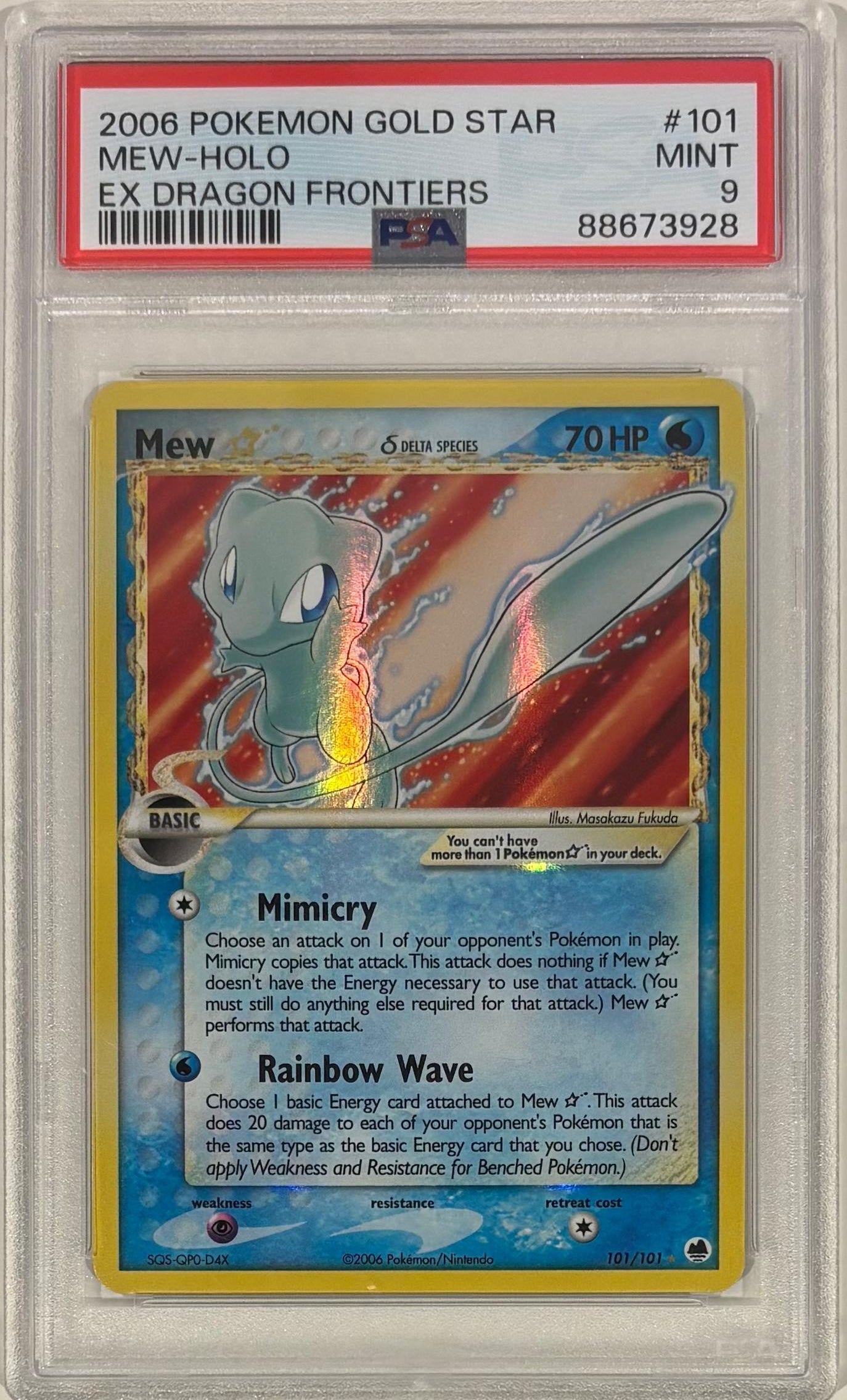 Pokémon TCG Mew Gold Star 101/101 — EX Dragon Frontiers (PSA 9)
