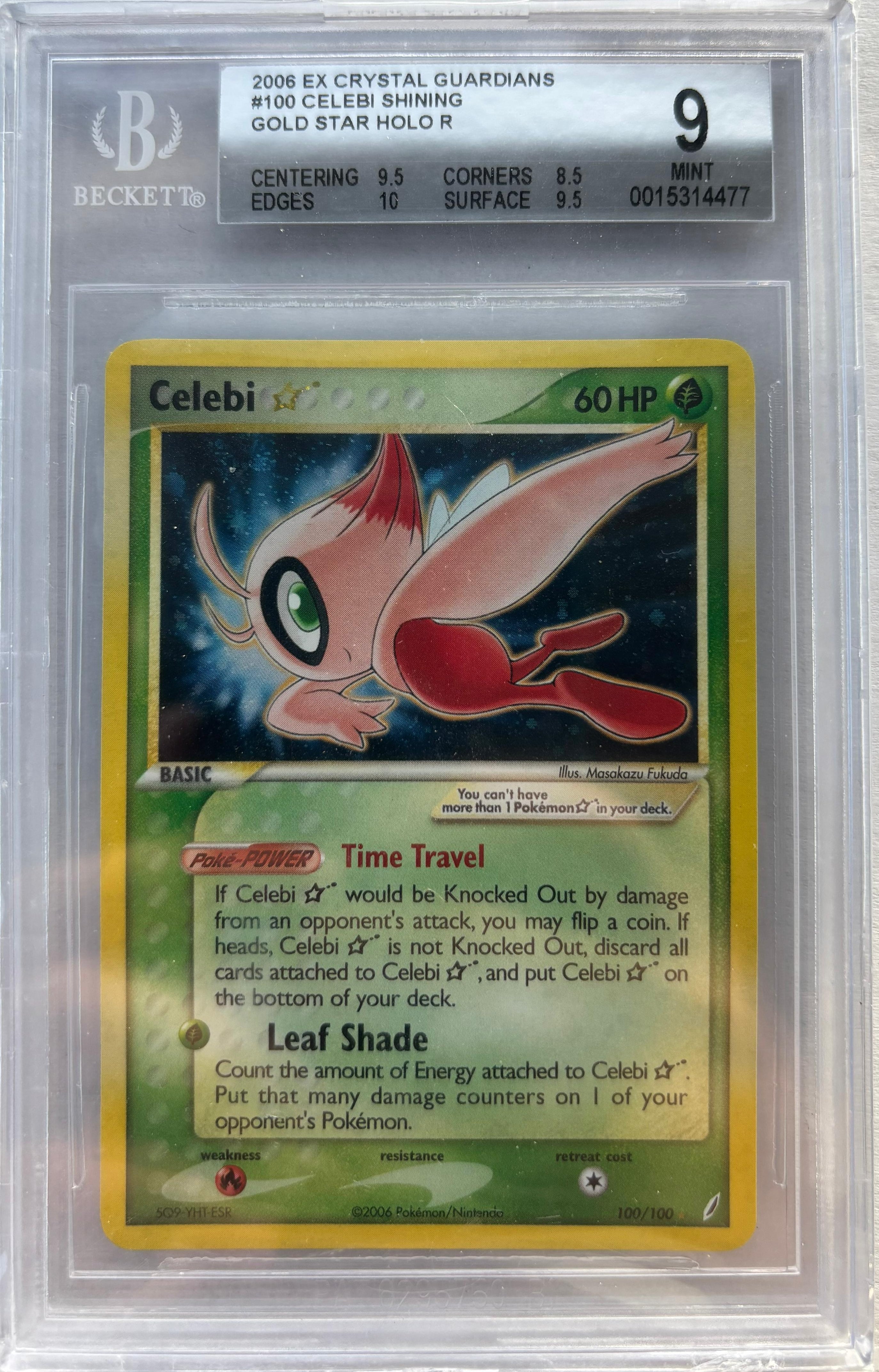 Pokémon TCG Celebi Gold Star #100 (EX Crystal Guardians)