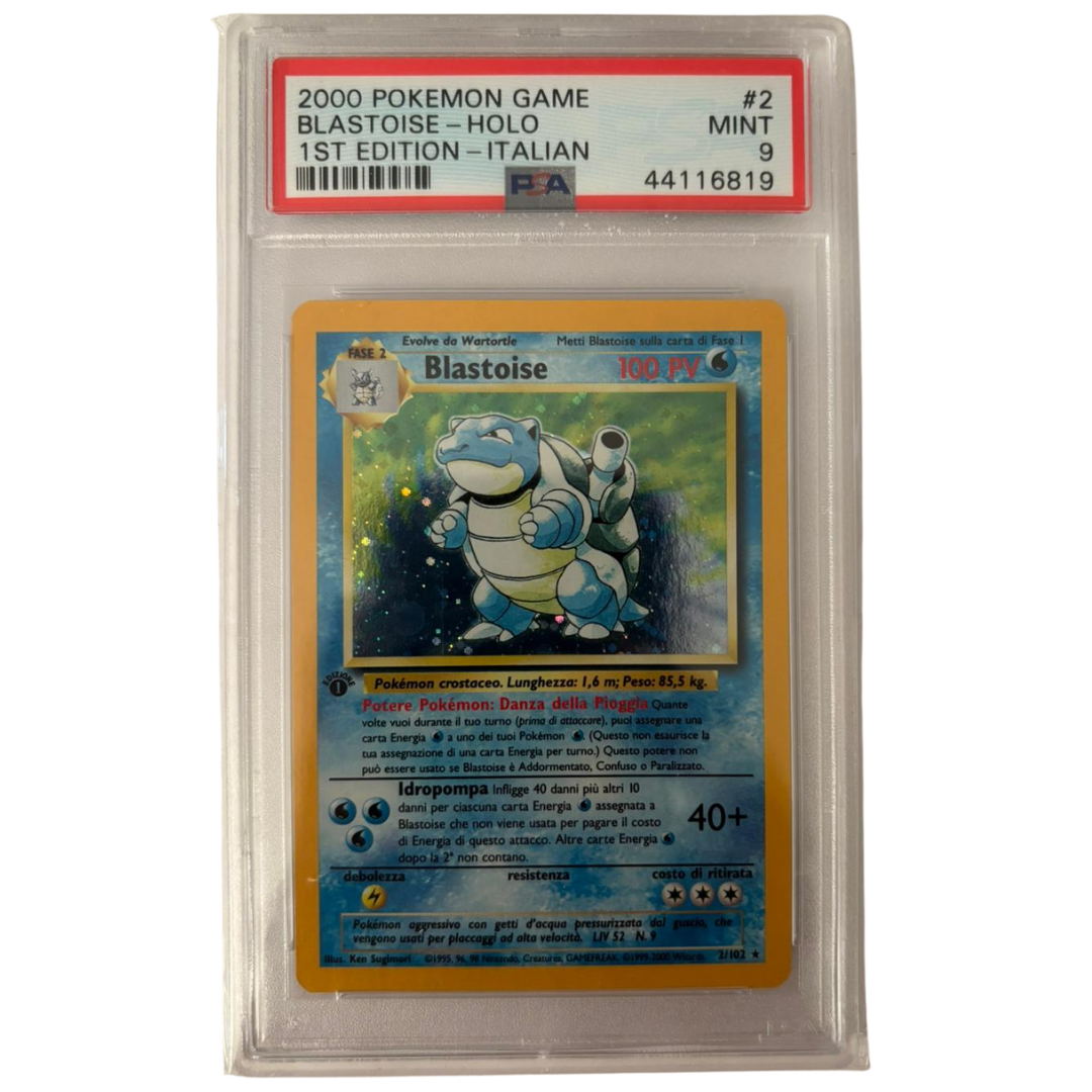 Pokémon Blastoise Holo 1a Edizione – Set Base Italiano (PSA 9)