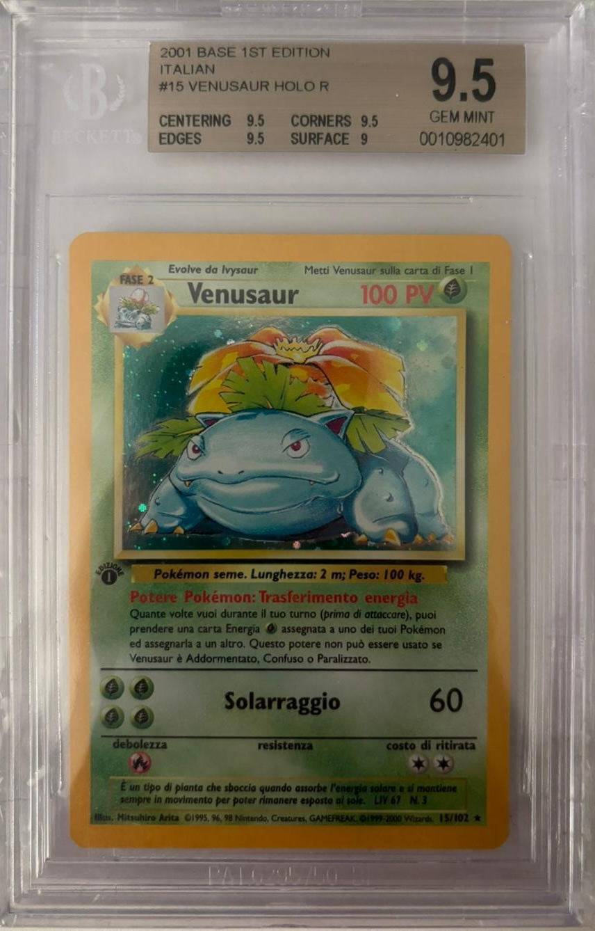 Pokémon Venusaur No.15 Holo — Italian Base Set 1st Edition