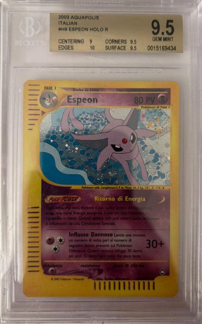 Pokémon Espeon Holo H9 Aquapolis (Italian) — BGS 9.5 GEM MINT