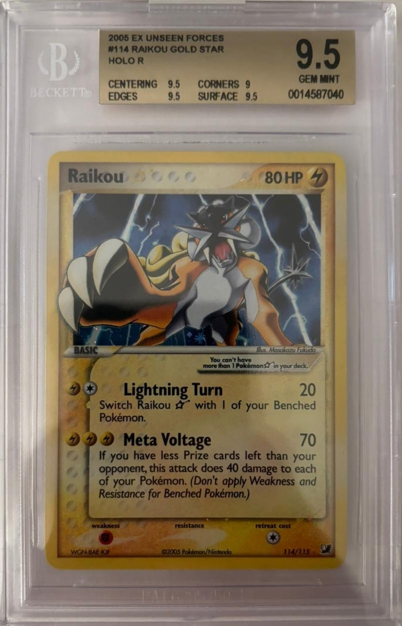 Pokémon TCG Raikou Gold Star 114/115 (EX Unseen Forces)