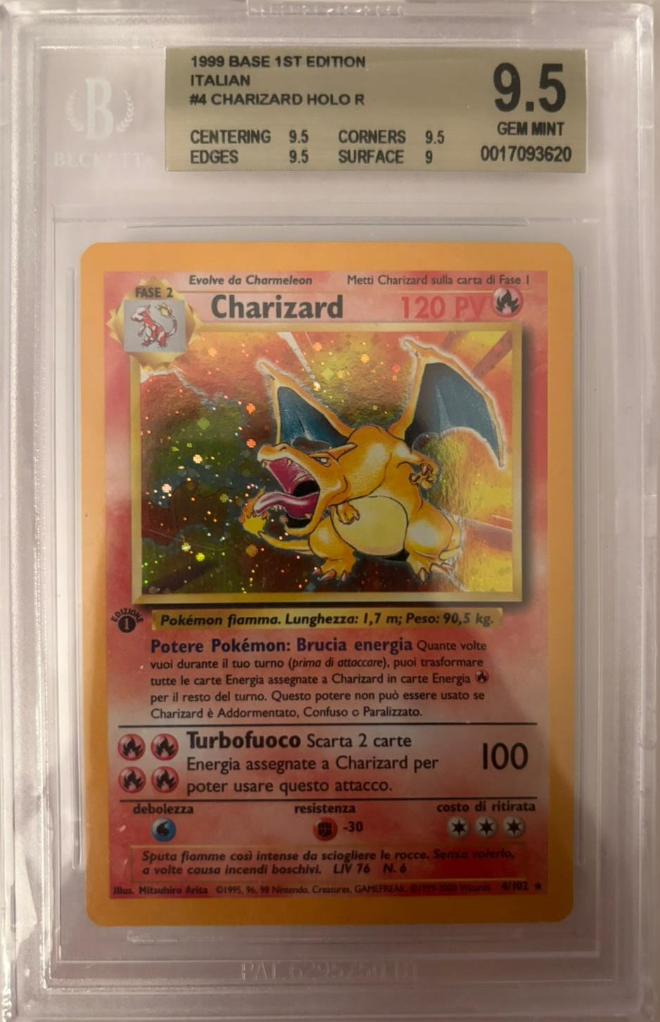 Pokémon Base Set Charizard 1st Edition (Italian)