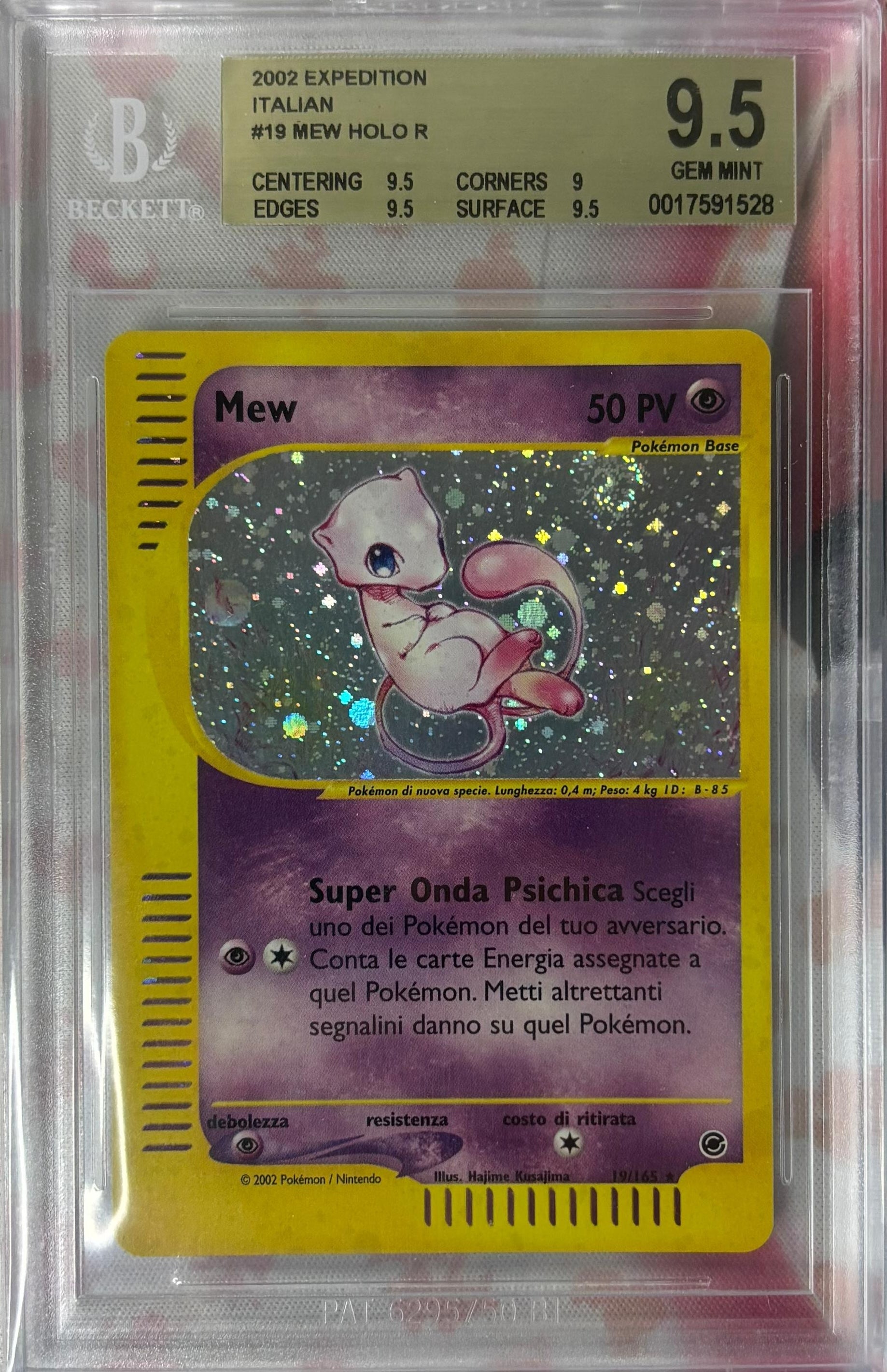 Mew Holo 19/165 (Expedition, Italian) – BGS 9.5 GEM MINT