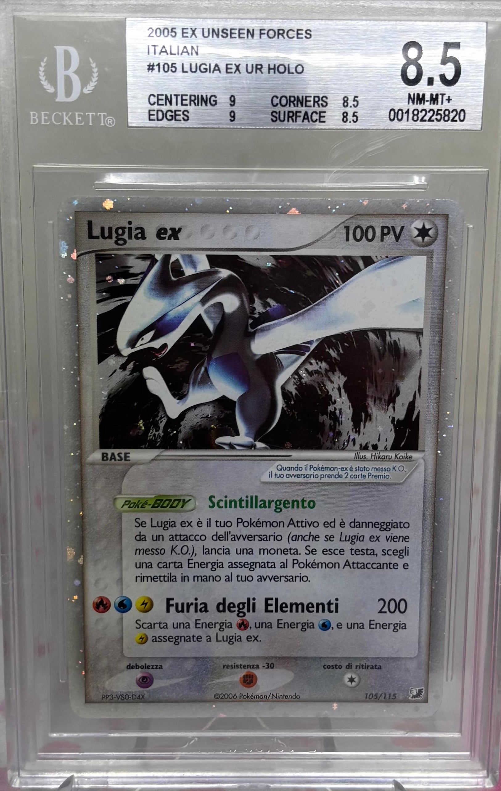 Pokémon TCG Lugia ex — EX Unseen Forces (Italian)