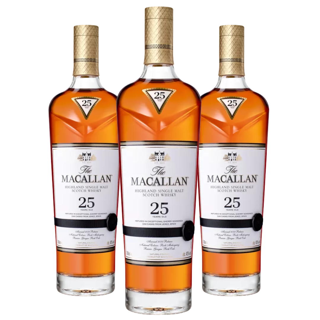 The Macallan 25 Year Old Sherry Oak Cask (Release 2023) — Set of 3 Bottles
