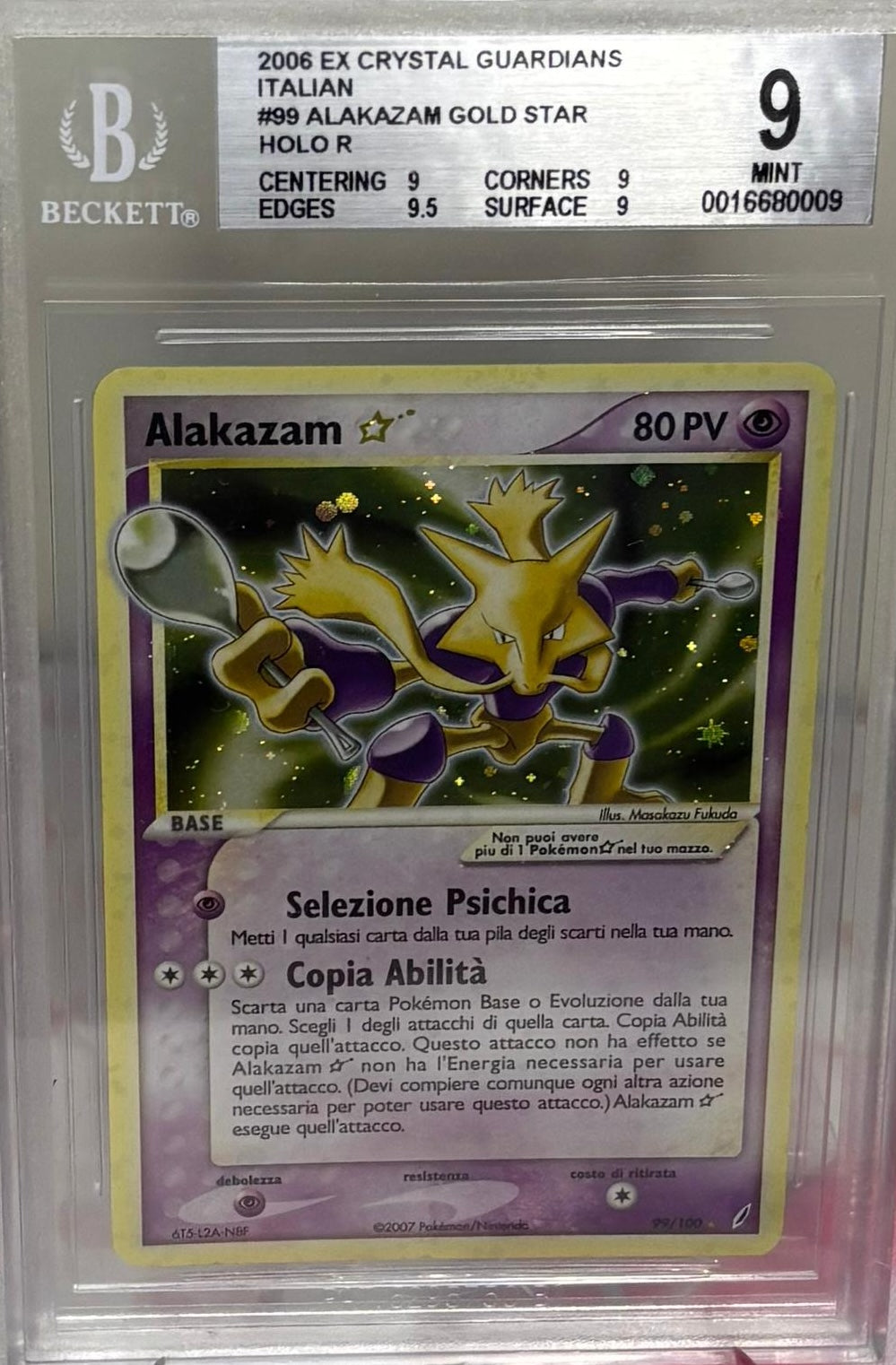 Pokémon Alakazam Stella d'Oro 99/100 — EX Guardiani dei Cristalli