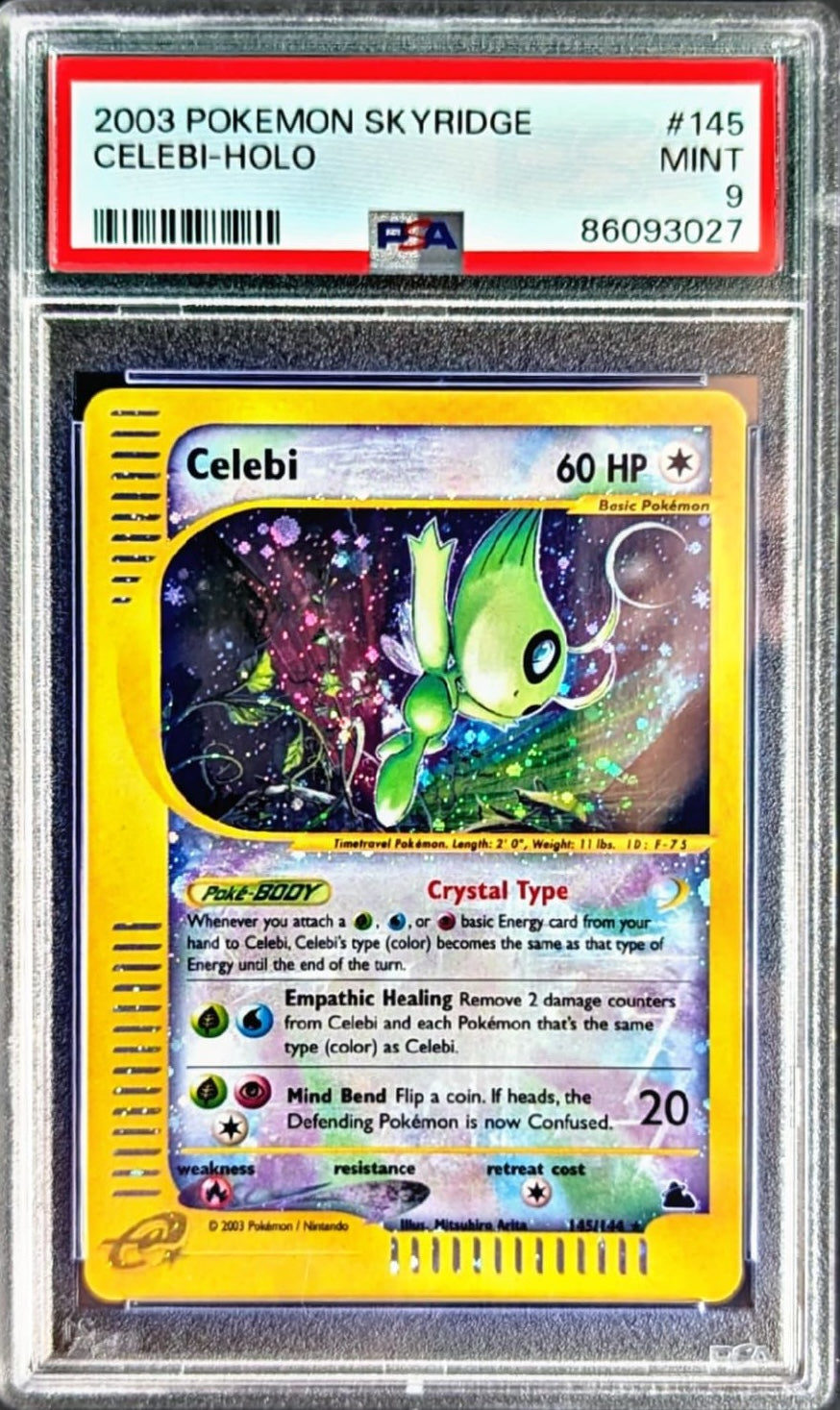 Pokémon Skyridge Celebi Tipo Cristallo Holo (2003) — PSA 9