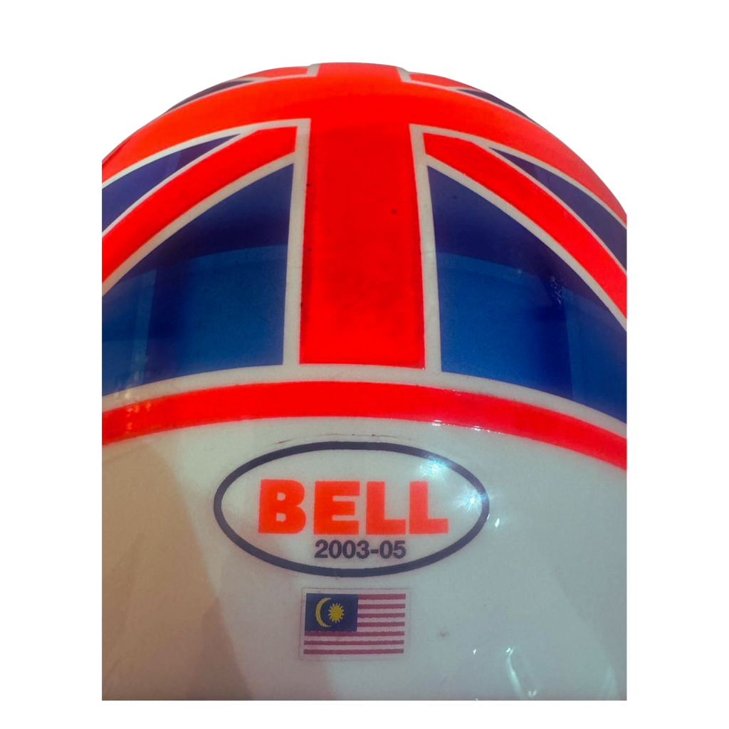 Casco indossato da Jenson Button durante la gara del Gran Premio della Malesia del 2003