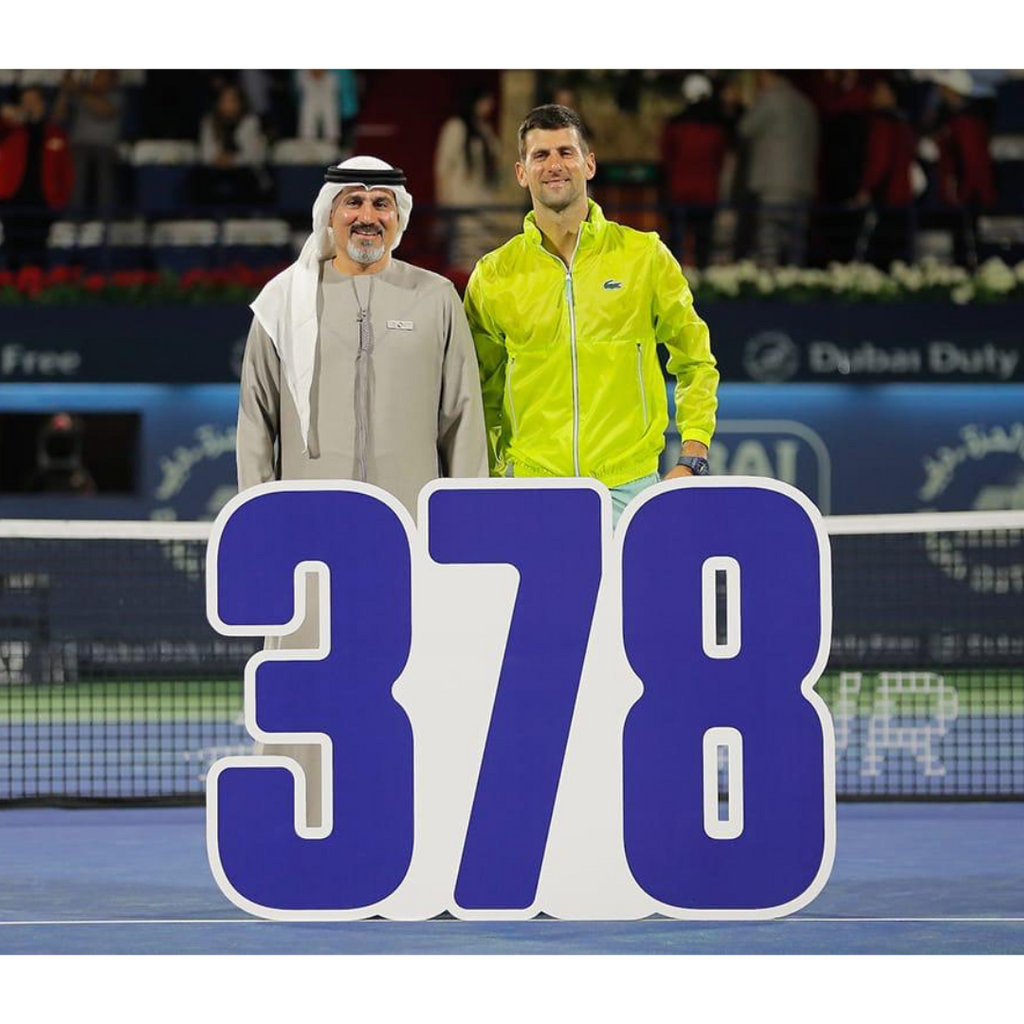Novak Djokovic Lacoste Match Kit — 378 Weeks World No.1 (Dubai 2023)