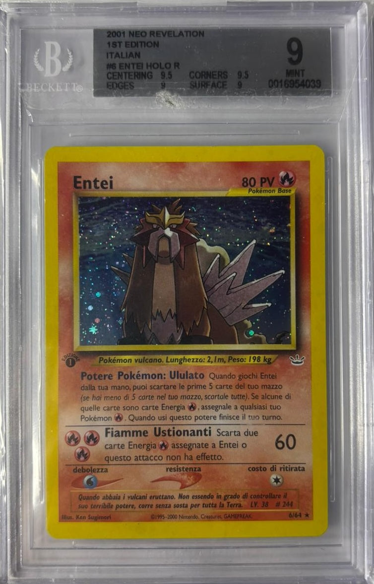 Pokémon TCG Entei Holo 06/64 Neo Revelation 1st Edition (BGS 9)