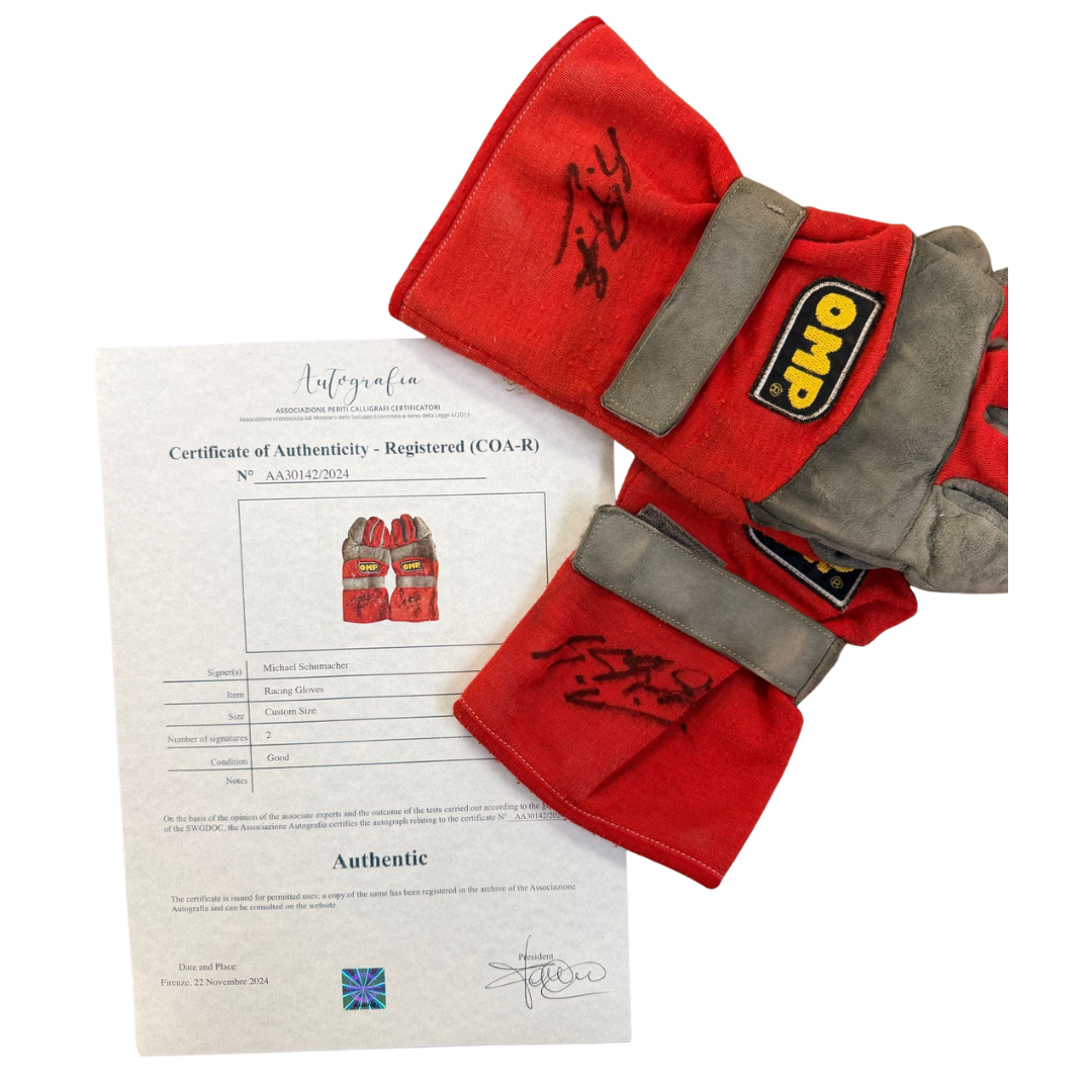 Michael Schumacher Signed Race-Worn OMP Gloves (Ferrari, 2000 Season)