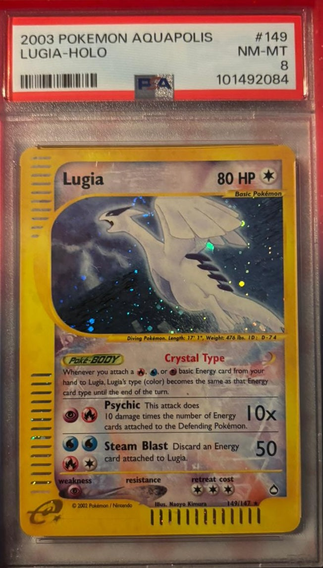 Pokémon Lugia Crystal Holo Aquapolis 149/147 (PSA 8)